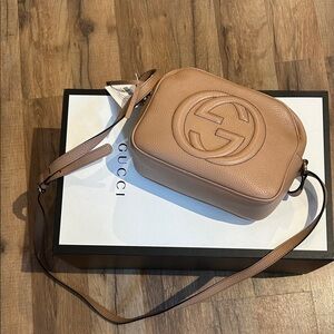 Gucci Beige Leather Crossbody Bag
